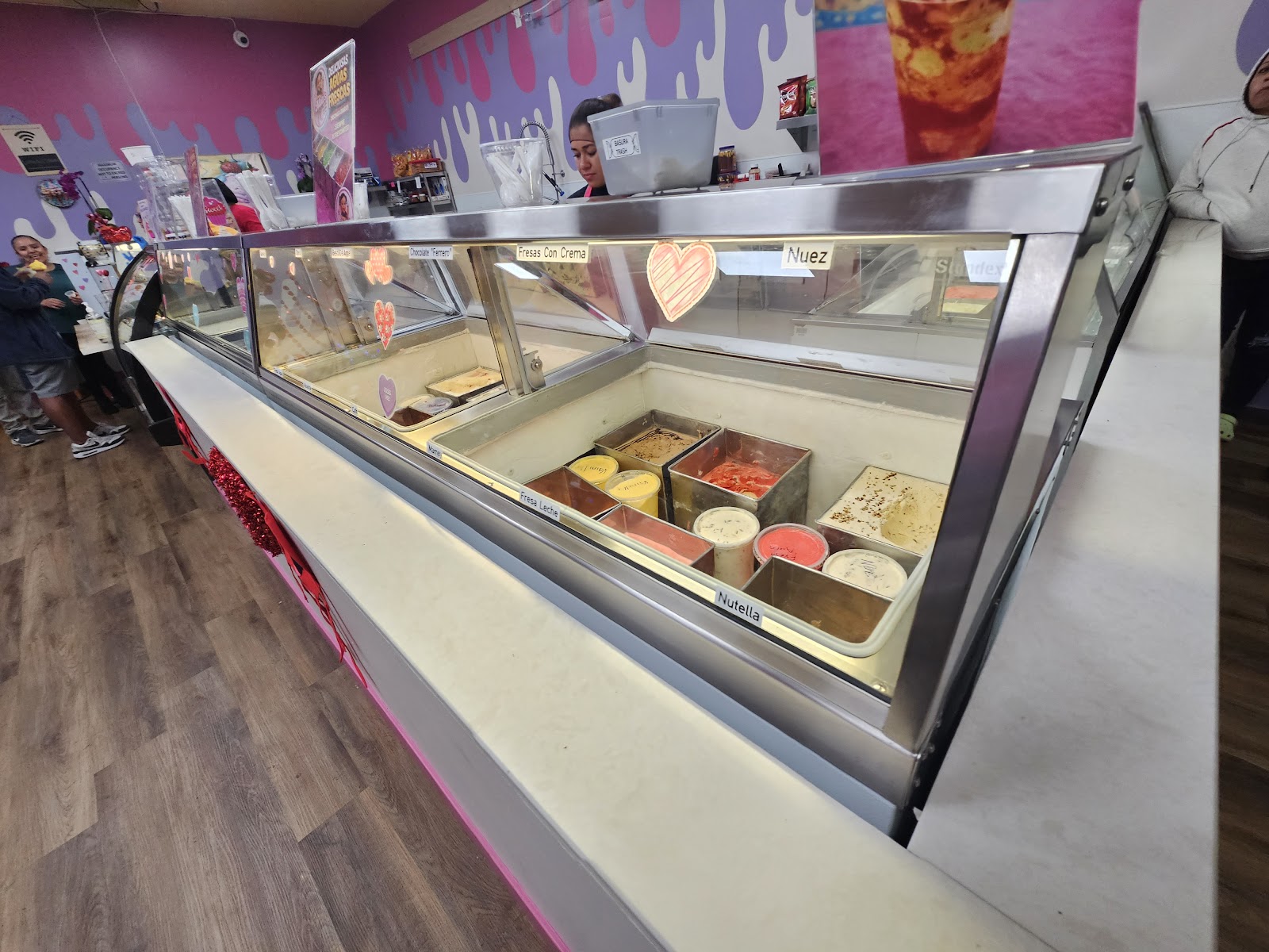 Mia's flavor display case